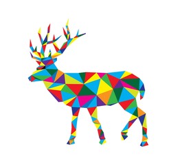 Canvas Print - Geometric Deer, art vector design