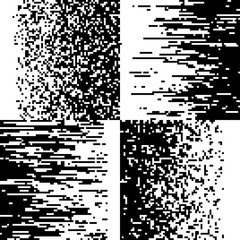 Poster - black and white pixelation, pixel gradient mosaic, pixelated vector backgrounds