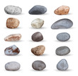Vector see stones and pebbles collection isolated on white