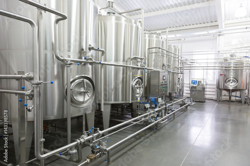 Fotomural Technological equipment in modern dairy plant