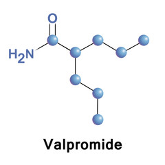 Canvas Print - Valpromide is a carboxamide derivative of valproic acid used in the treatment of epilepsy and some affective disorders. 