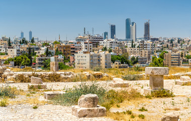 Sticker - Cityscape of Amman downtown from the Citadel