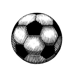 Vectorized Ink Sketch of a Soccer Ball