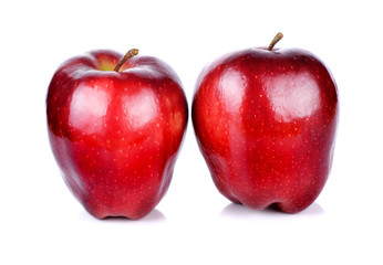 Wall Mural - Red fresh apple isolated on white background