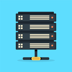 Poster - server data center icon