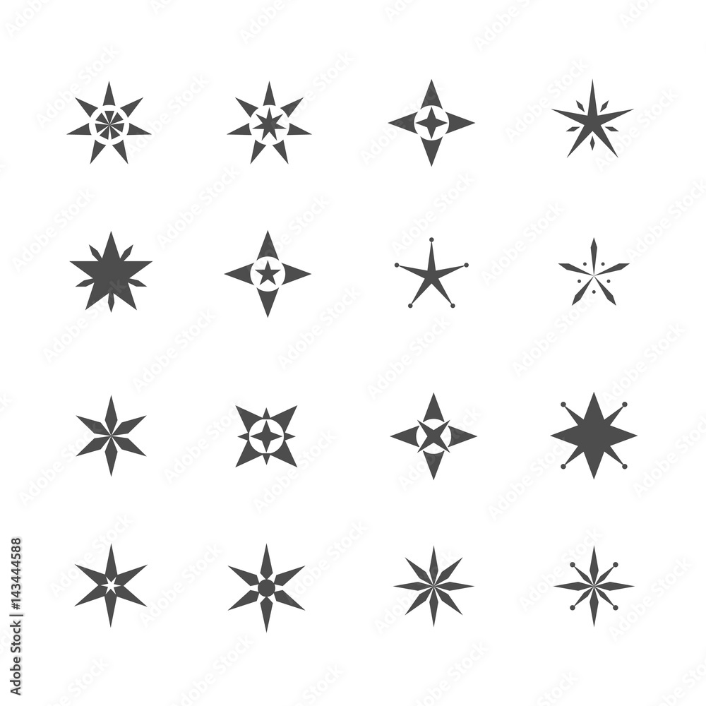 Star shape icons - obrazy, fototapety, plakaty 