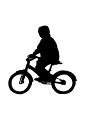 Wall Mural - Silhouette of a boy on a bicycle vector