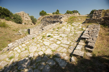 The ramp of Troia II citadel Troy Çanakkale Turkey