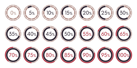 Poster - Set digital collection of infographics charts isolated