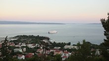 Huge Cruise Liners Are Moored At The Pier In Split, Croatia.