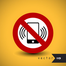 Turn Off Mobile Phone Sign Mute Smartphone Vector Icon