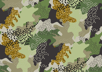 Wall Mural - Camouflage seamless pattern.