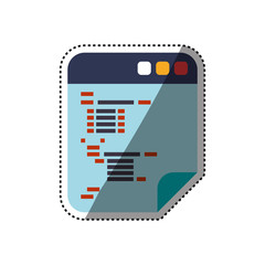 Sticker - HTML programming code icon vector illustration graphic design