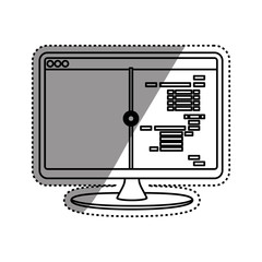 Sticker - HTML programming code icon vector illustration graphic design