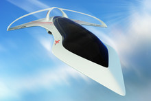 Design Concept Supersonic Aircraft Business Class Line Horizon. 3D Illustration.