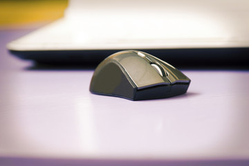 closeup of the computer mouse