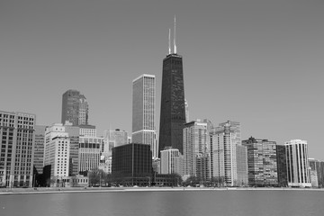  Chicago Skyline Black and White
