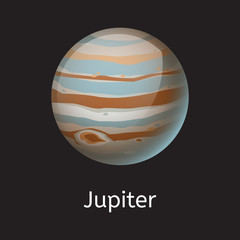 Wall Mural - High quality space planet galaxy astronomy jupiter universe science cosmos star vector illustration.