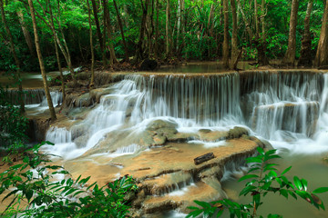 Deep waterfall in Huay Mae Kamin Kanjanaburi Thailand