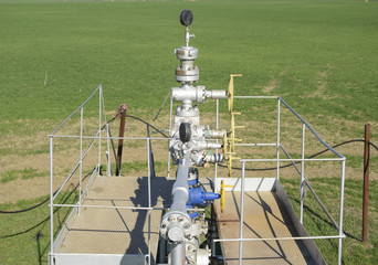 Wall Mural - The equipment and technologies on oil fields. Oil well