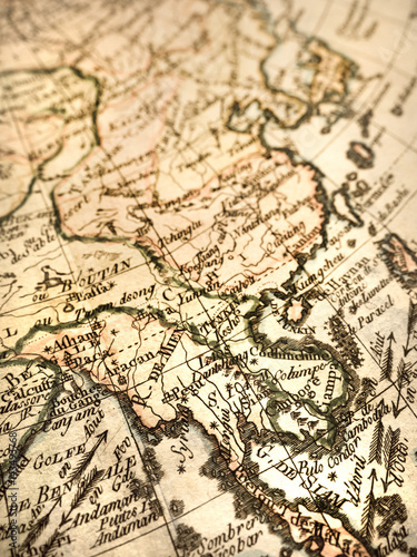 アンティークの世界地図 インドシナ半島 Stock Photo Adobe Stock