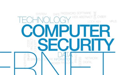 Canvas Print - Computer security animated word cloud, text design animation. Kinetic typography.