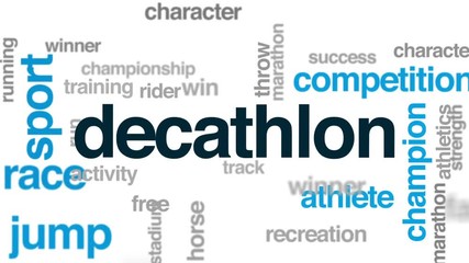 Sticker - Decathlon animated word cloud, text design animation.