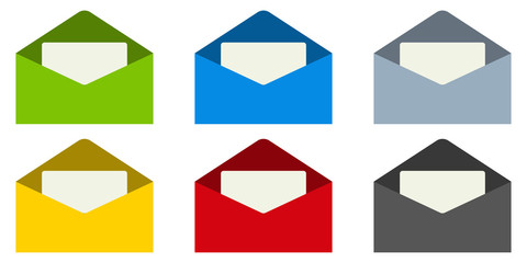 Poster - email mail envelope with a letter inside, vector set
