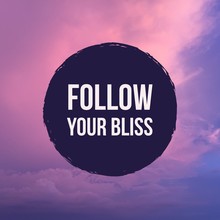 Inspirational Motivational Quote “follow Your Bliss" On Pastel Sky Background.