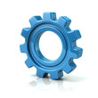 © valdis torms - 3d illustration of blue gear wheel the symbol of settings and preferences