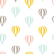 Retro Seamless Travel Pattern Of Balloons