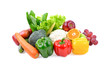 fruit and vegetable on white background