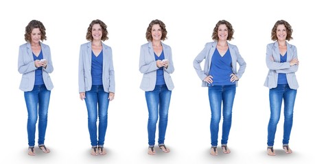 Poster - Multiple image of woman standing in various poses