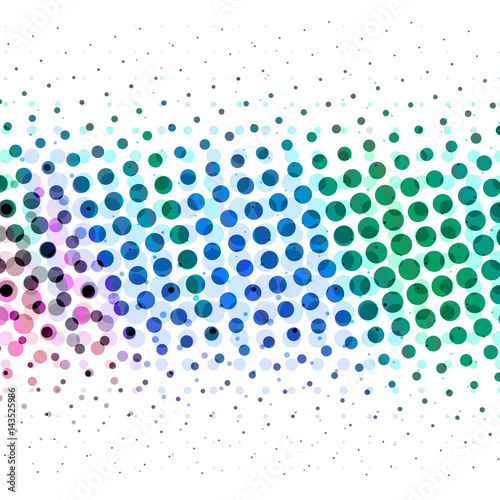 Halftone Dot Banner Pattern Design With Colorful Circles Of Green