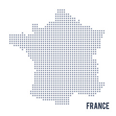 Sticker - Vector pixel map of France isolated on white background