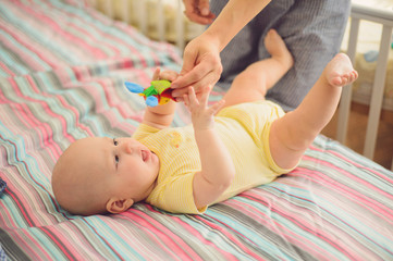 Poster - Mother Giving Toy to Son