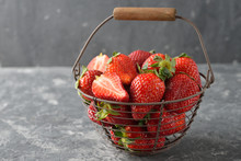 Fresh Strawberries In A Basket
