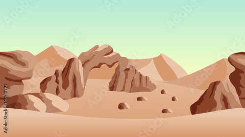 desert-landscape-background-with-sand-dunes-and-ancient-ruines