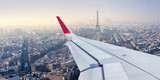 Fototapeta Paryż - Paris Cityscape View from Airplane Window