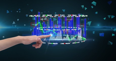 Poster - Hand touching graph on screen
