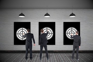 Poster - Rear view of businessmen setting targets