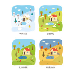 4 seasons landscape.