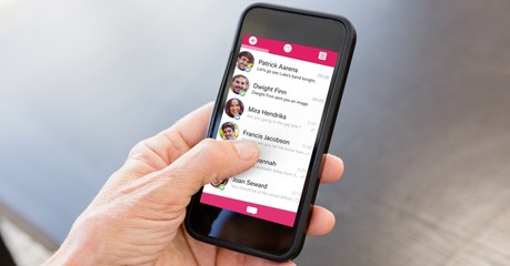 Poster - Cropped image of hand on using smart phone