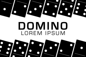 Domino black set vector illustration on white background