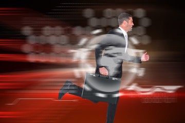 Canvas Print - Composite image of running businessman