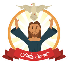 Sticker - jesus christ holy spirit faith concept vector illustration eps 10