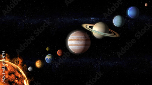 Obraz na płótnie planety Układu Słonecznego widok z kosmosu