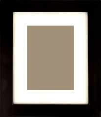 Wall Mural - Black picture frame with white matte and empty space for photo.