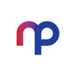 Initial Letter NP RP Rounded Lowercase Logo