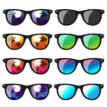 Set Sunglasses. Vector Illustration